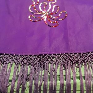 Pow Wow shawl royal purple with sequin design